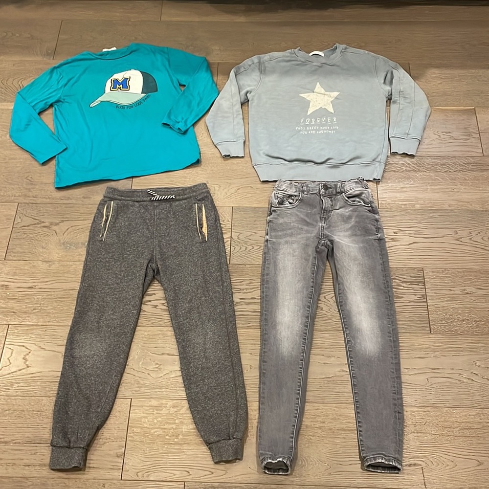 Zara Boys Jeans, Sweatshirt, Joggers and Shirt Combo